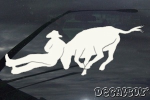 Bulldogging Steer Wrestling Rodeo Decal