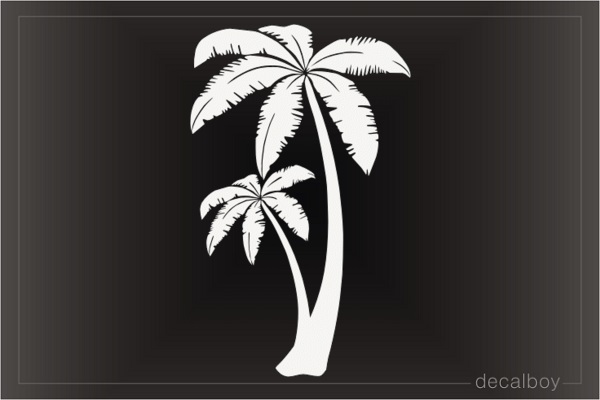 Cartoon Palm Trees Pair Decal