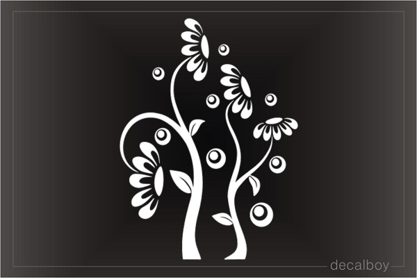 Cartoon Sunflower Family Decal