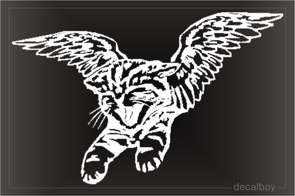 Cat Angel Window Decal