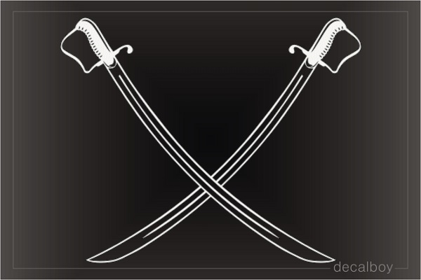 Cavalry Sabers Swords Crossed Car Decal