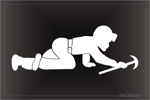 Coal Miner Crawling Car Window Decal