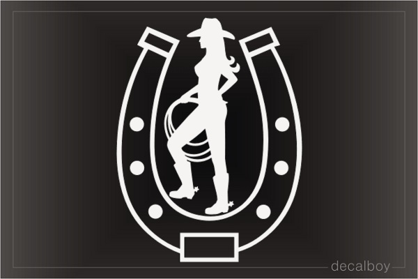 Coowgirl Horseshoe Decal