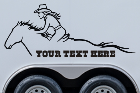 Cowgirl Equestrian Trailer Decal