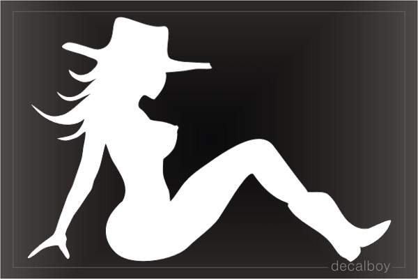 Cowgirl Mud Flap Girl Car Window Decal