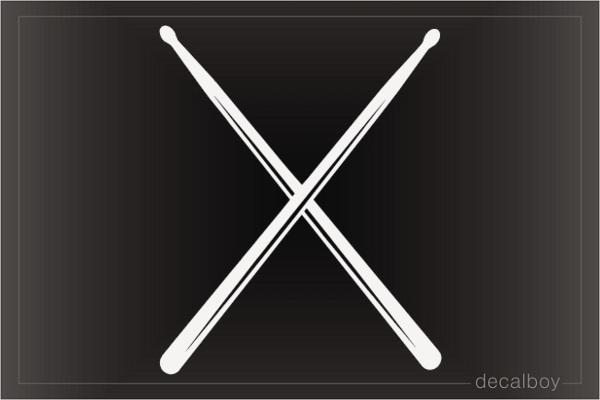 Crossed Drum Sticks Decal