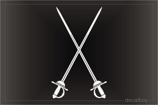 Crossed Rapiere Swords Decal