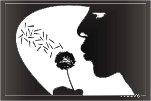 Dendelion Flower Window Decal