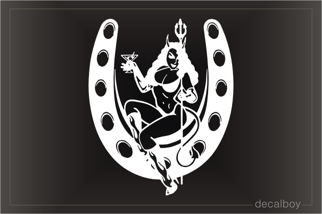 Devil Horse Shoe Decal