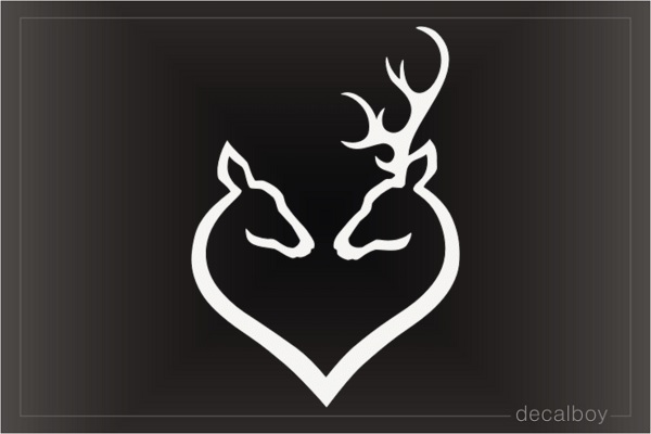 Doe Buck Heart Decal