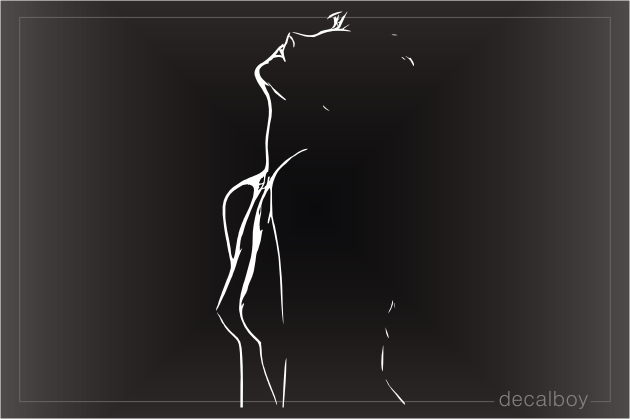 Female Looking Up Decal