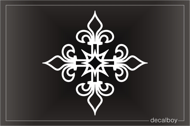 Fleur De Lis Cross Decal