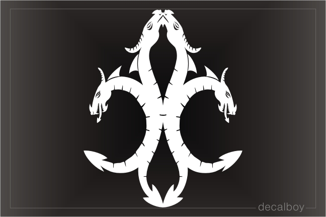 Fleur De Lis Dragons Sign Car Decal