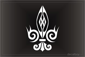 Fleur De Lis Tattoo Flames Car Decal