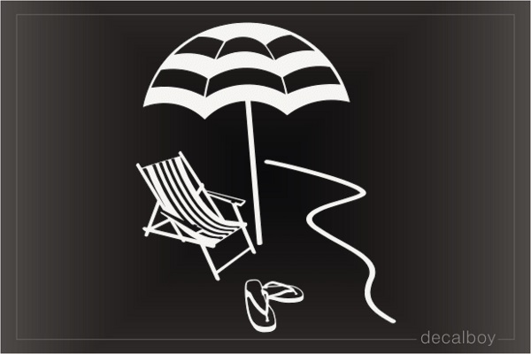 Flip Flops Beach Chair Umbrella Decal