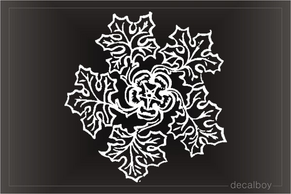 Floral Leaf Decoration Die-cut Decal