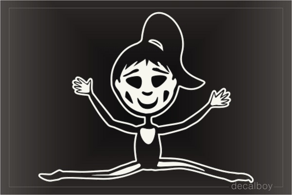 Girl Stick Figure Gymnastic Car Window Decal