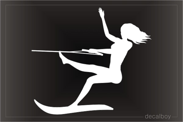 Girl Waterskier Decal
