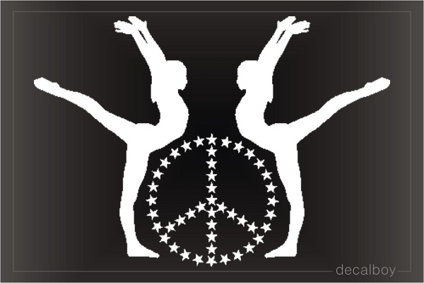 Gymnastic Peace Sign Car Decal