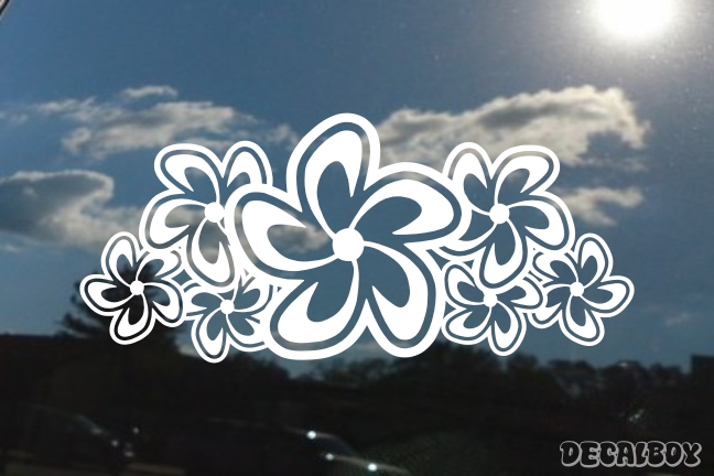 Hawaiian Flowers Outline Decal