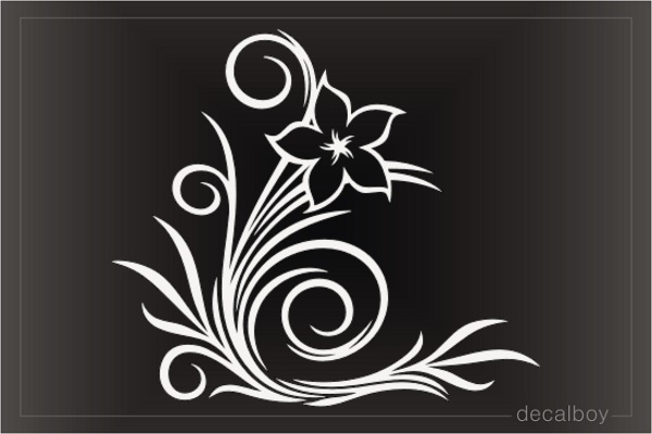 Hawaiian Plumeria Flower Tribal Decal