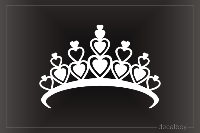 Hearts Tiara Decal