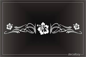 Hibiscus Flower Stripe Window Decal