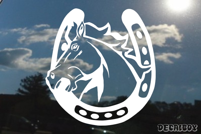 Horseshoe Horse Head Decal