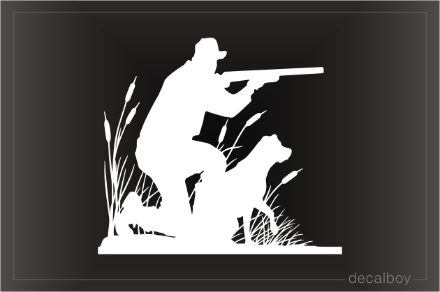 Hunter Aiming Gun Decal