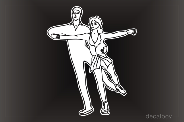 Iceskating Pair Acrobatic Window Decal