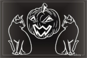 Irish Jack Olantern Cats Decal