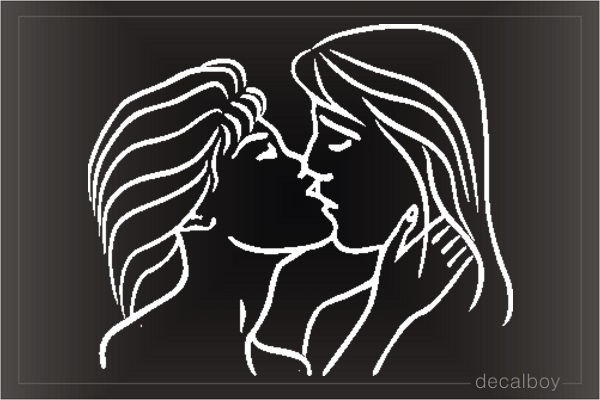 Kiss Lesbian Car Window Decal