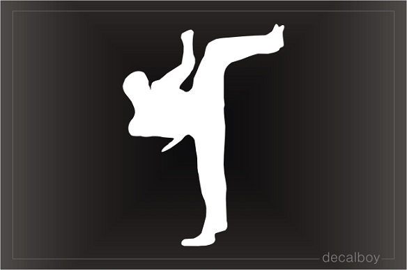 Kung Fu Kick Window Decal