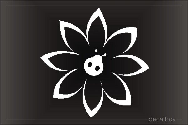 Ladybug Flower Window Decal