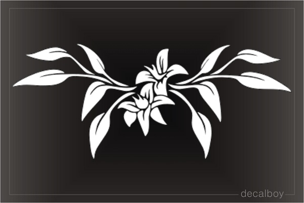 Lily Flower Stripe Die-cut Decal