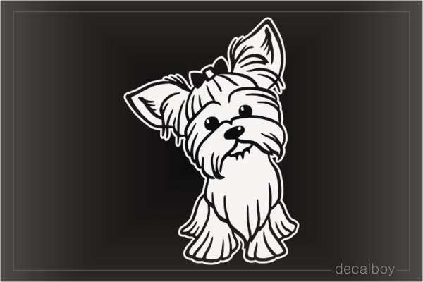 Lovely Yorkie Yorkshire Terrier Puppy Decal