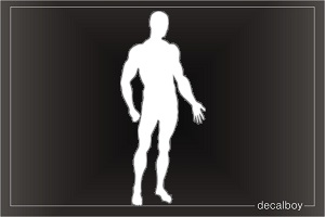 Man Body Builder Figure Sport Car Window Decal