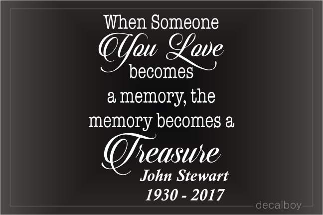 Memory Becomes Treasure Car Decal