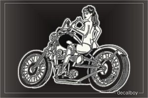 Sexy Motorcyclist Car Decal