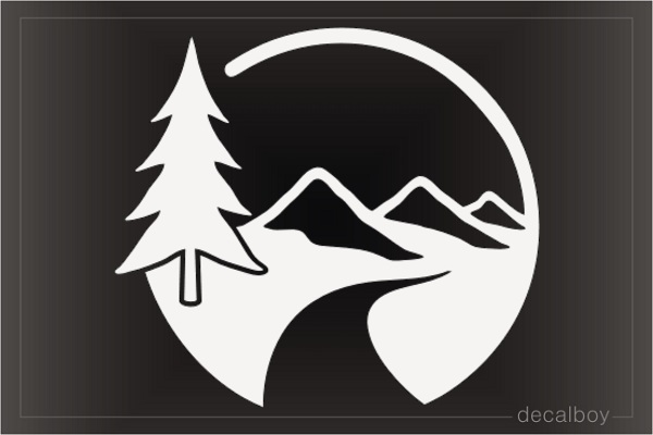 Mountain View Circle Decal