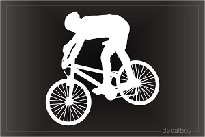 Biking Mountain Biker 2 Window Decal