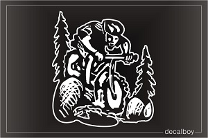 Mountain Biker 3 Window Decal