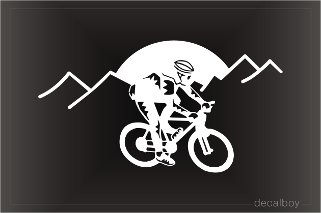 Mountain Biker 4 Window Decal