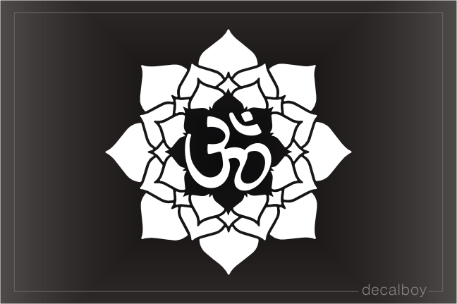 Om In Lotus Flower Decal