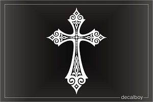 Ornate Cross Window Decal