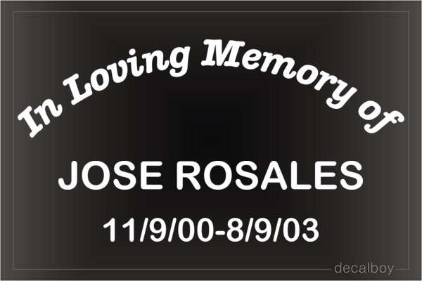 In Loving Memory Car Decal