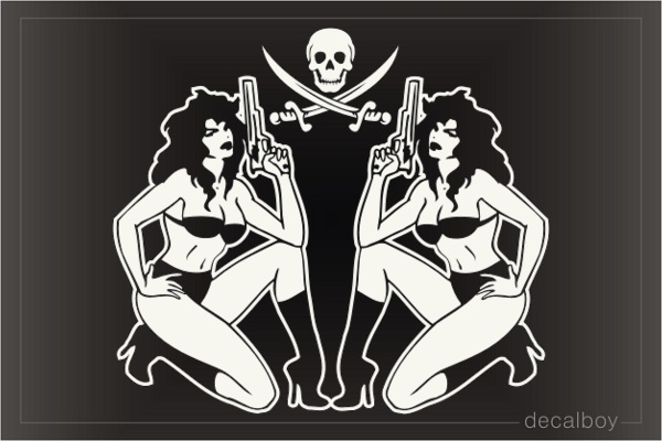 Pirate Girls Sexy Costume Car Window Decal