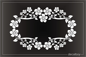 Plumeria Flower Wreath Window Decal