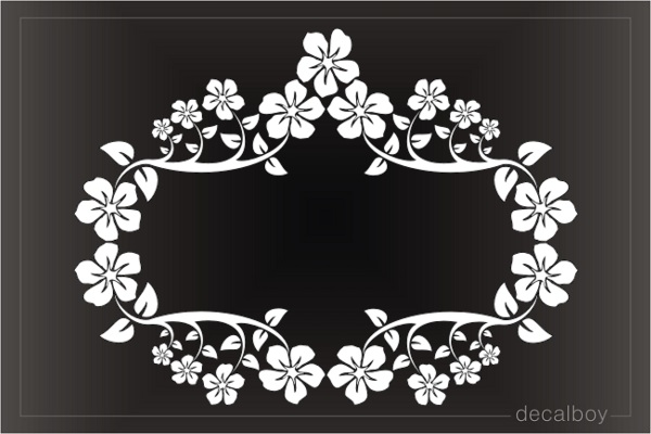 Floral Wreath Plumeria Decoration Window Decal