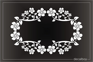 Plumeria Frame Window Decal